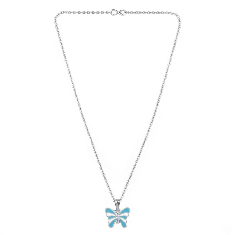 Urthn Graceful Butterfly Shape Meenakari Chain Pendant | Designer Jewellery for Women - 1205096A(Pack Of 12)