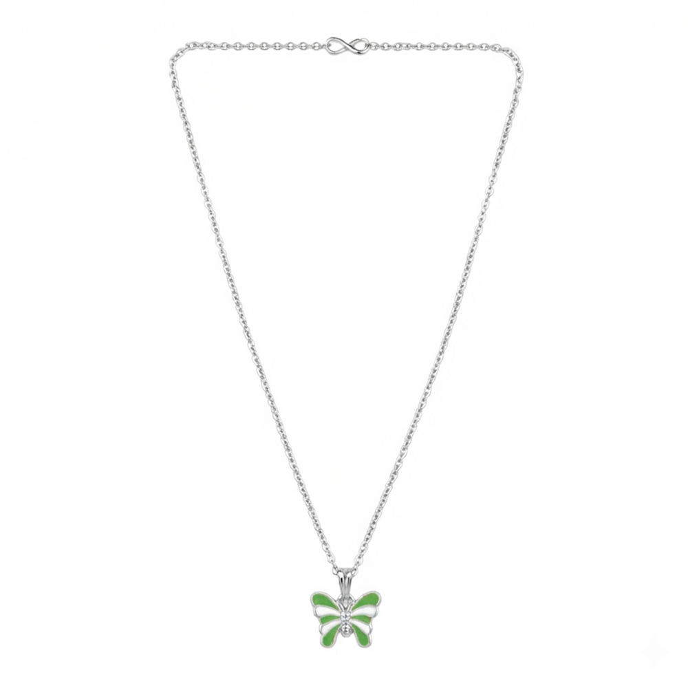Urthn Graceful Butterfly Shape Meenakari Chain Pendant | Designer Jewellery for Women - 1205096C(Pack Of 12)