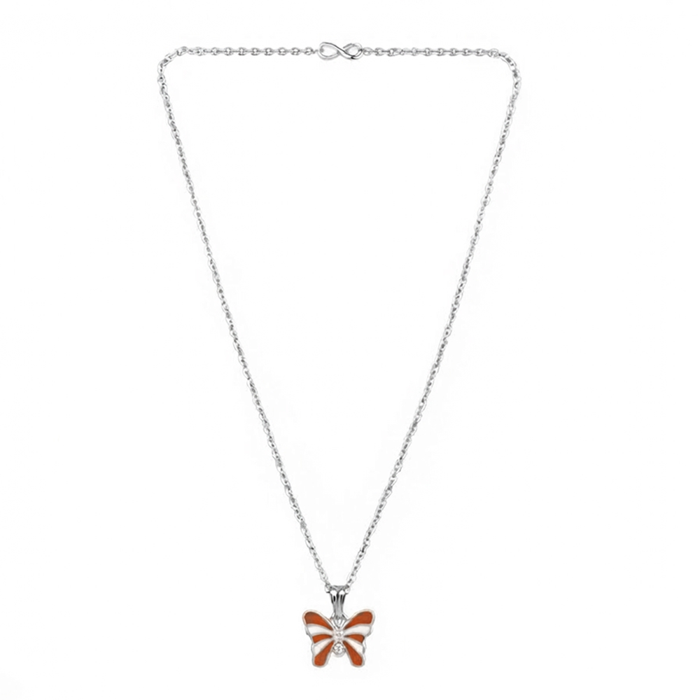 Urthn Graceful Butterfly Shape Meenakari Chain Pendant | Designer Jewellery for Women - 1205096D(Pack Of 12)
