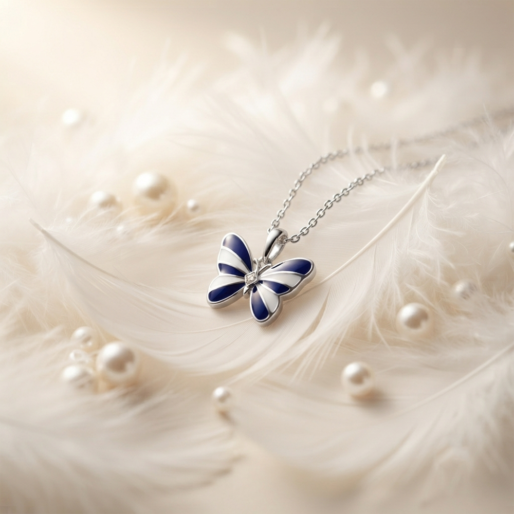 Urthn Graceful Butterfly Shape Meenakari Chain Pendant | Designer Jewellery for Women - 1205096E(Pack Of 12)