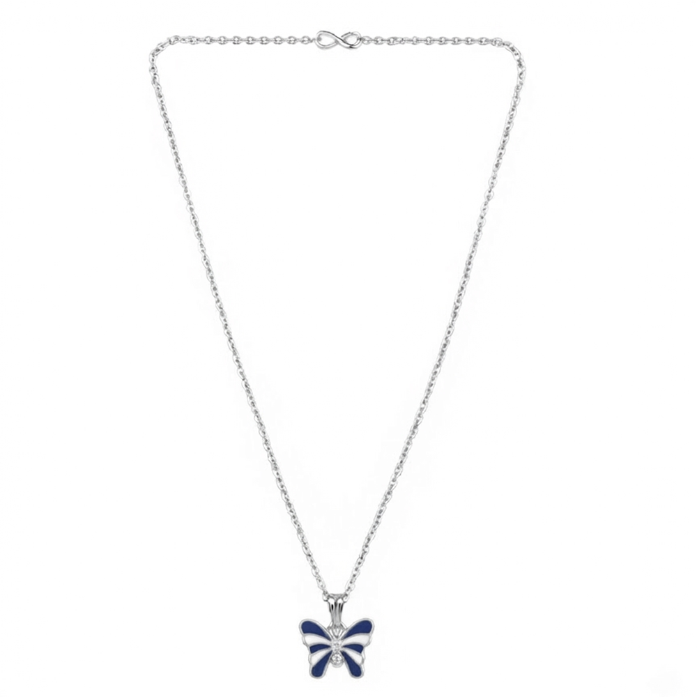 Urthn Graceful Butterfly Shape Meenakari Chain Pendant | Designer Jewellery for Women - 1205096E(Pack Of 12)