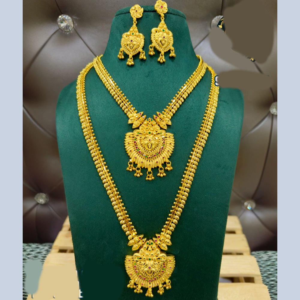 Siara Collections Forming Gold Plated Double Necklace Set