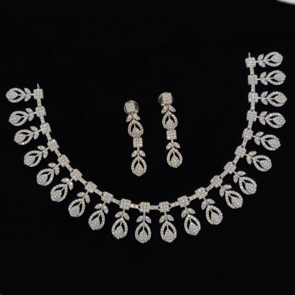 JCM Silver Plated Austrian Stone Necklace Set