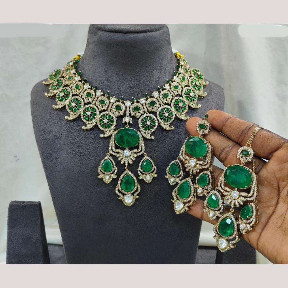 JCM Gold Plated American Diamond Necklace Set