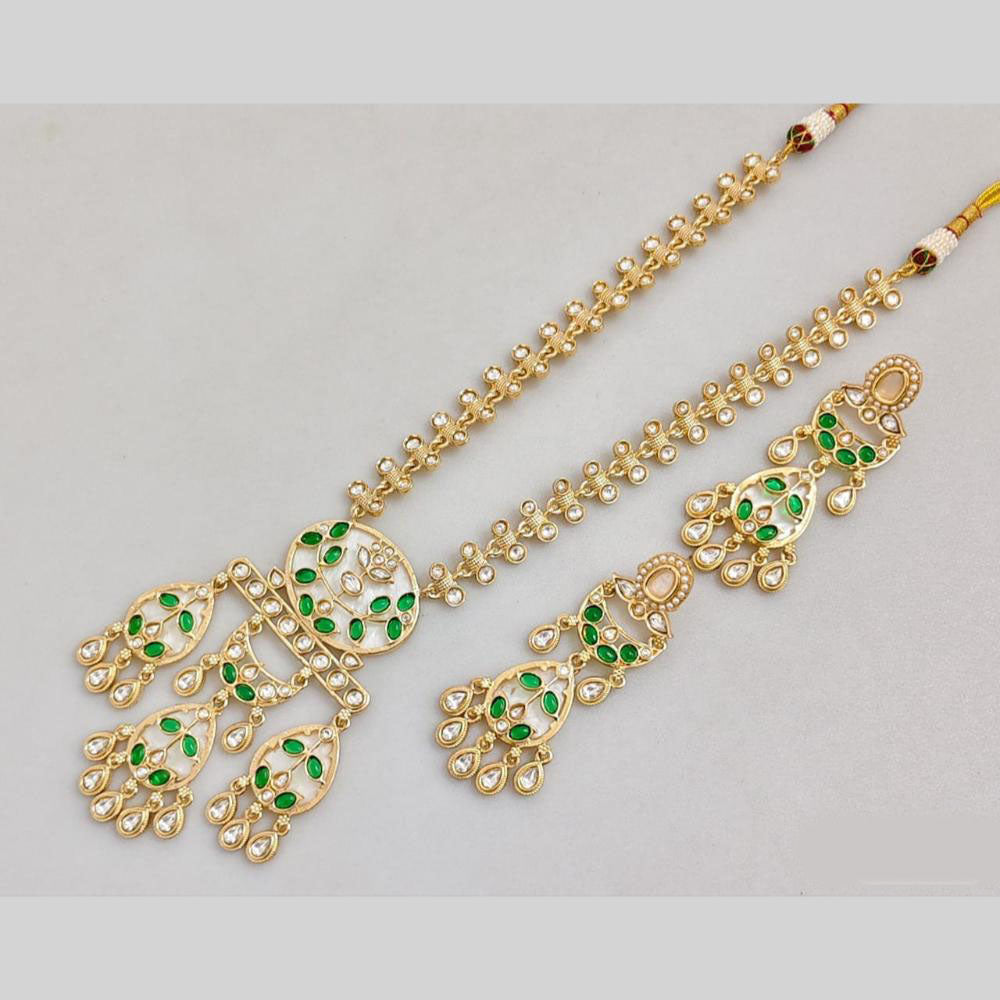 JCM Gold Plated Pota Stone Long Neckalce Set