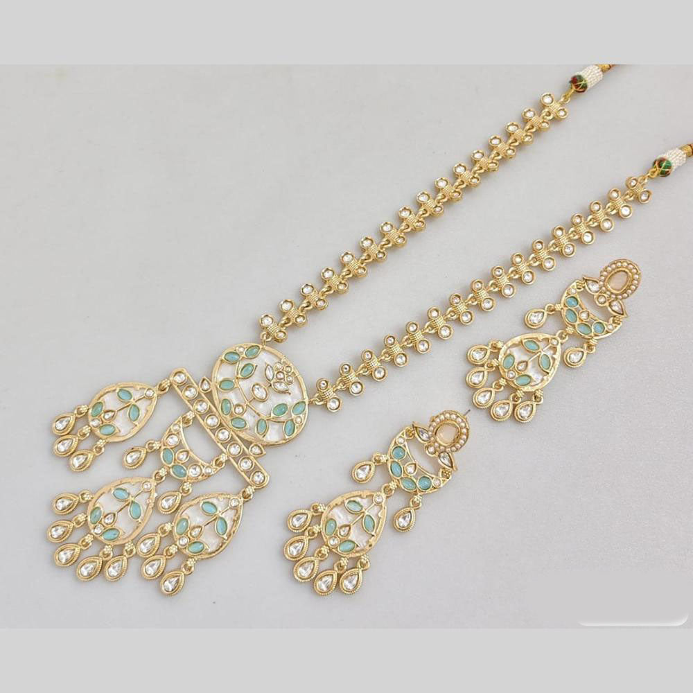 JCM Gold Plated Pota Stone Long Neckalce Set