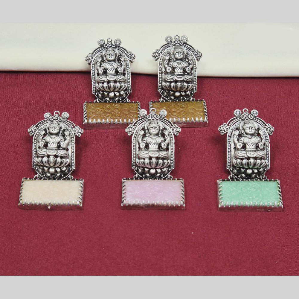 JCM Oxidised Plated Temple Dangler Earrings