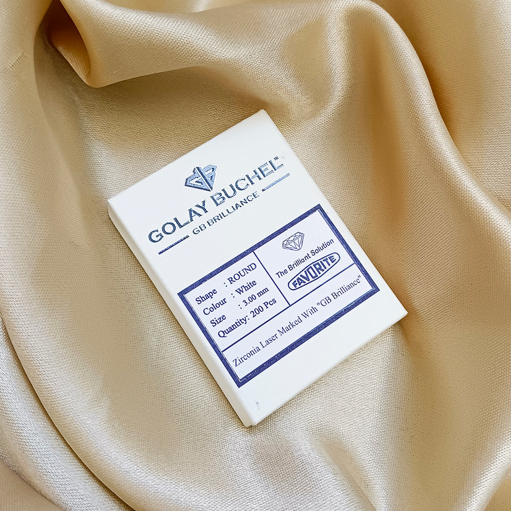 Golay Buchel Round Shape Cubic Zirconia Stone (3.00 mm)