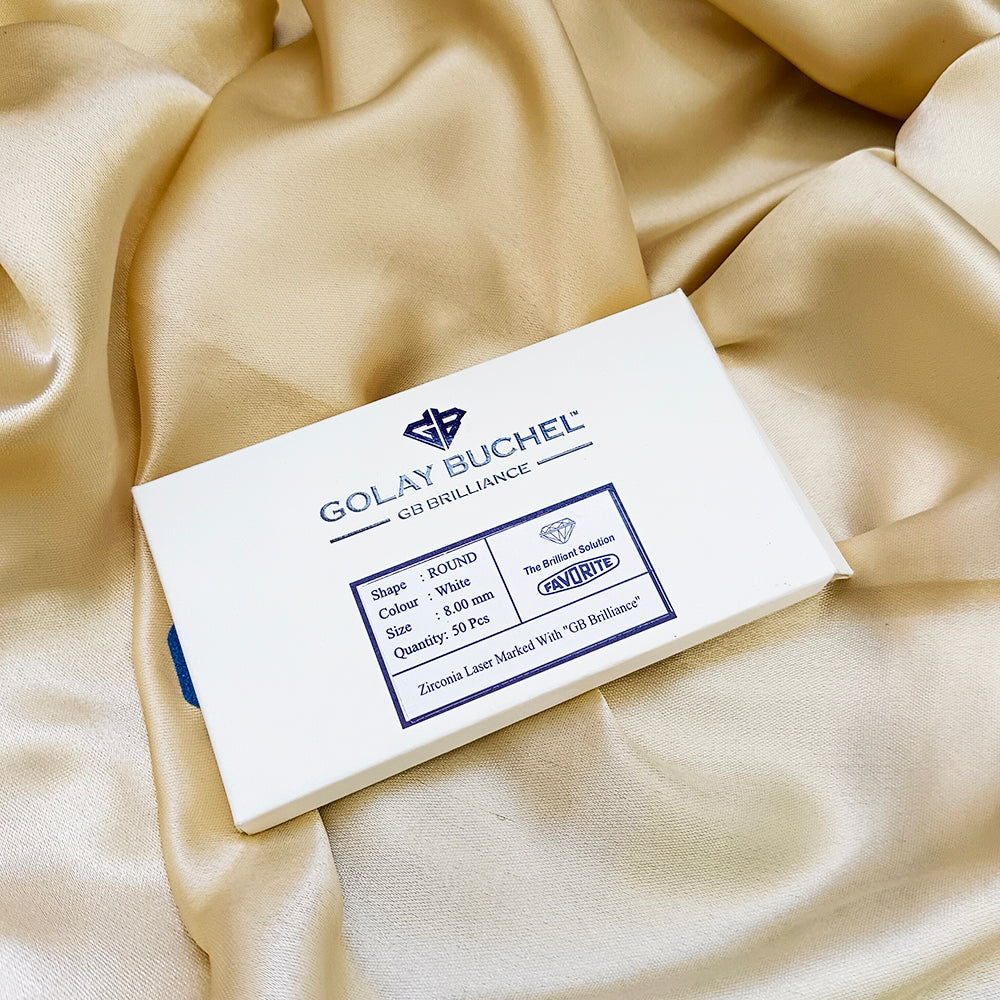 Golay Buchel Round Shape Cubic Zirconia Stone (8.00 mm)
