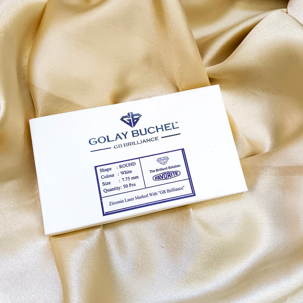 Golay Buchel Round Shape Cubic Zirconia Stone (7.75 mm)