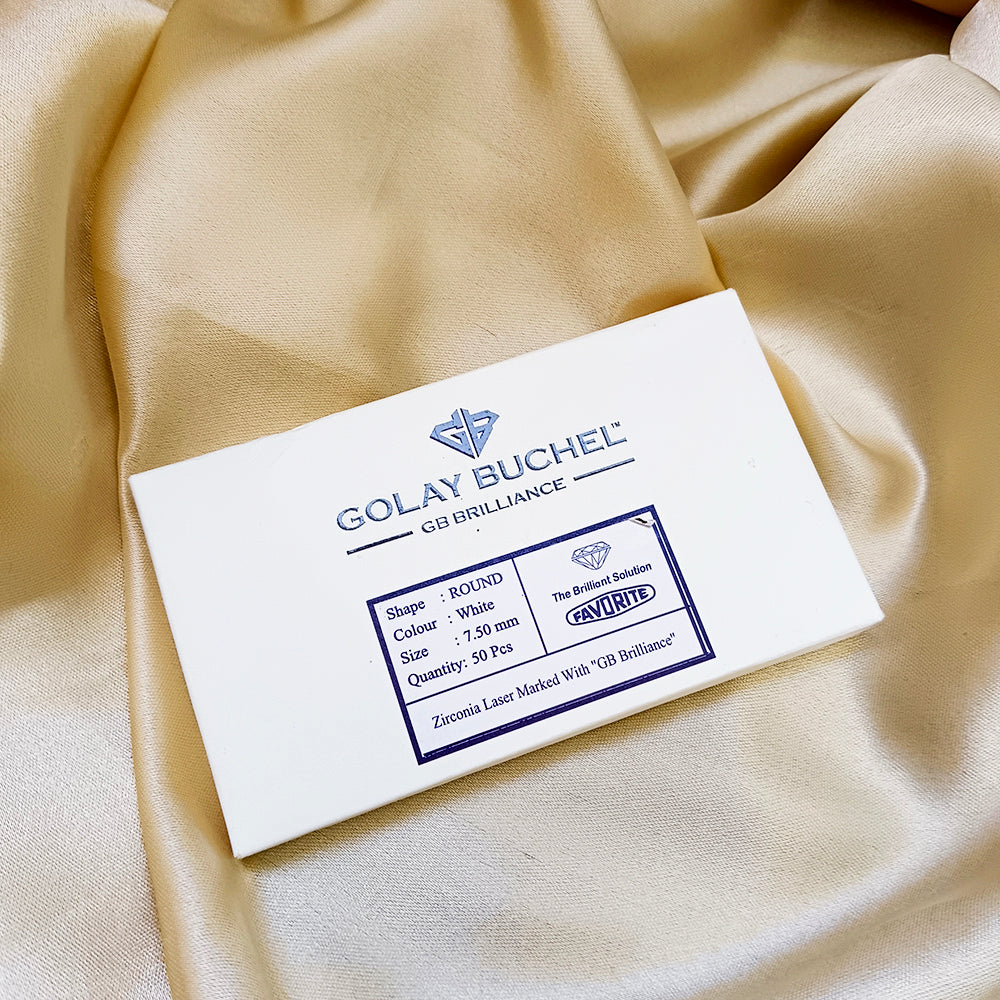 Golay Buchel Round Shape Cubic Zirconia Stone (7.50 mm)