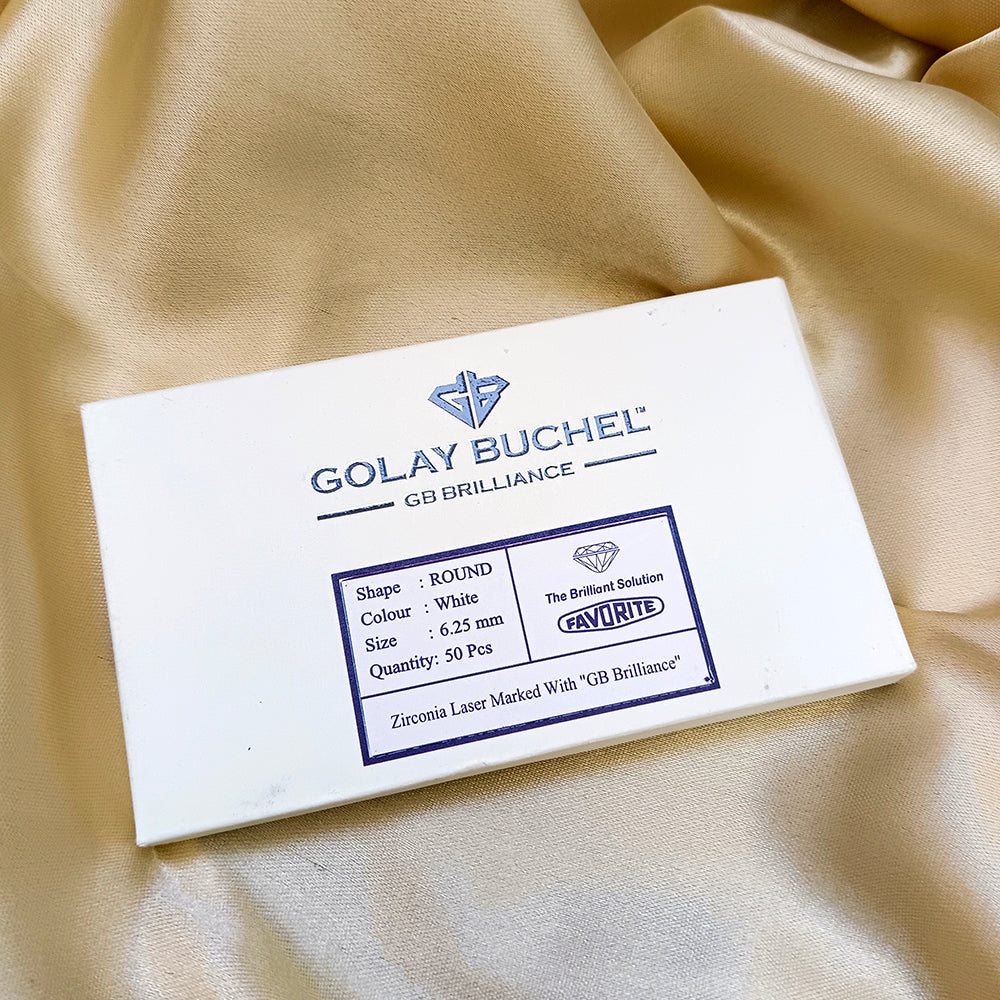Golay Buchel Round Shape Cubic Zirconia Stone (6.25 mm)