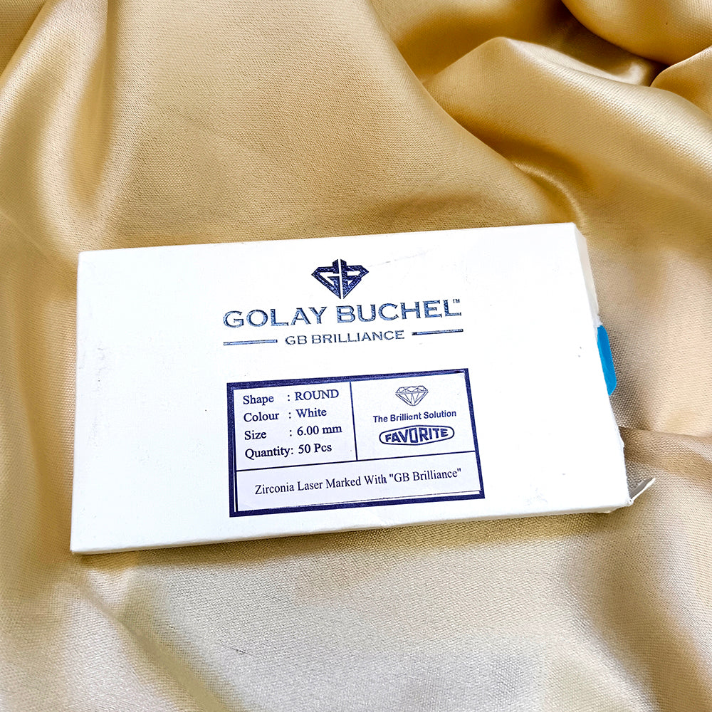 Golay Buchel Round Shape Cubic Zirconia Stone (6.00mm)
