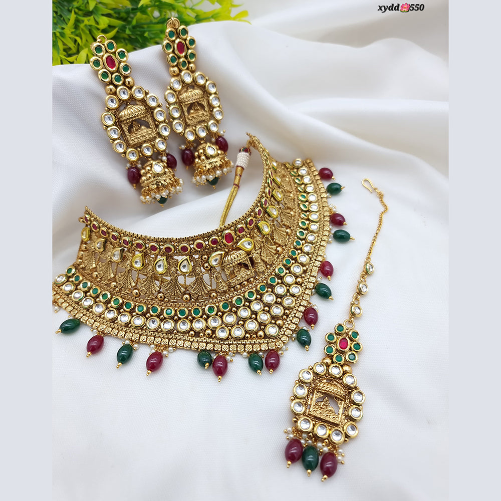 Kundan jadtar necklace on sale set