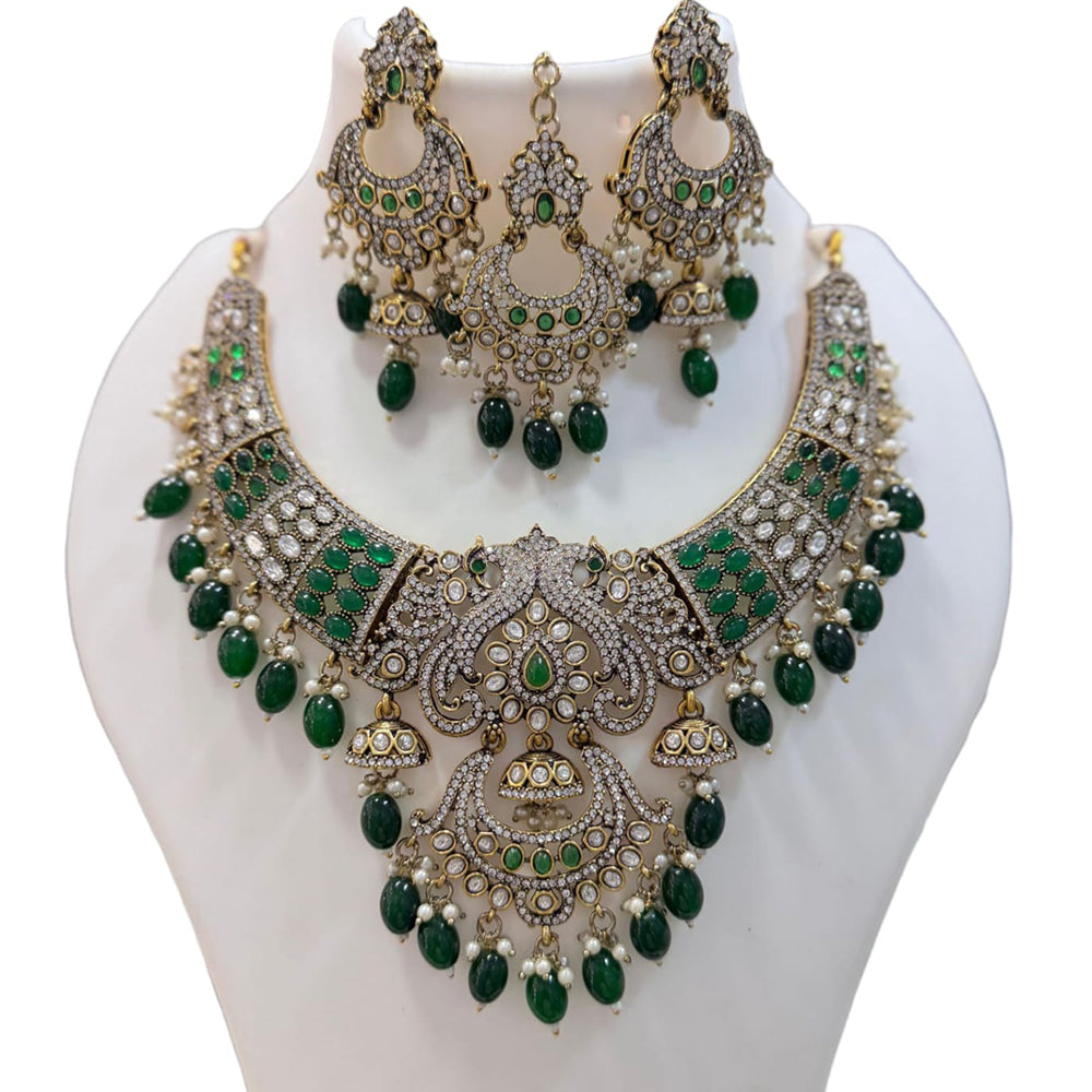 JCM Gold Plated Pota Stone And Beads Necklace Set