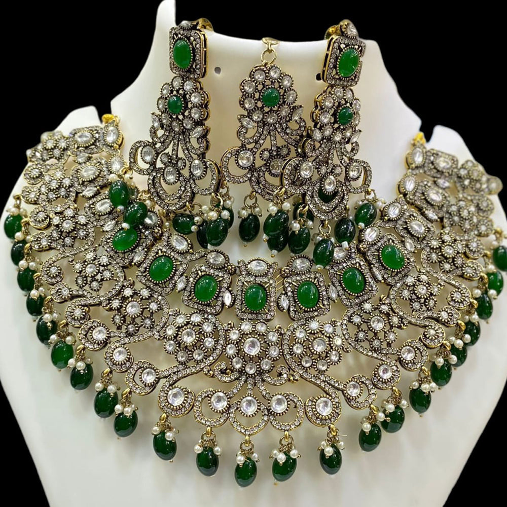 JCM Gold Plated Pota Stone And Beads Necklace Set