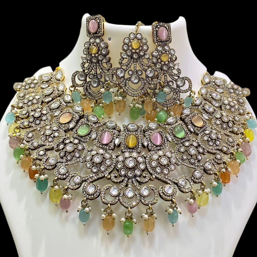 JCM Gold Plated Pota Stone And Beads Necklace Set