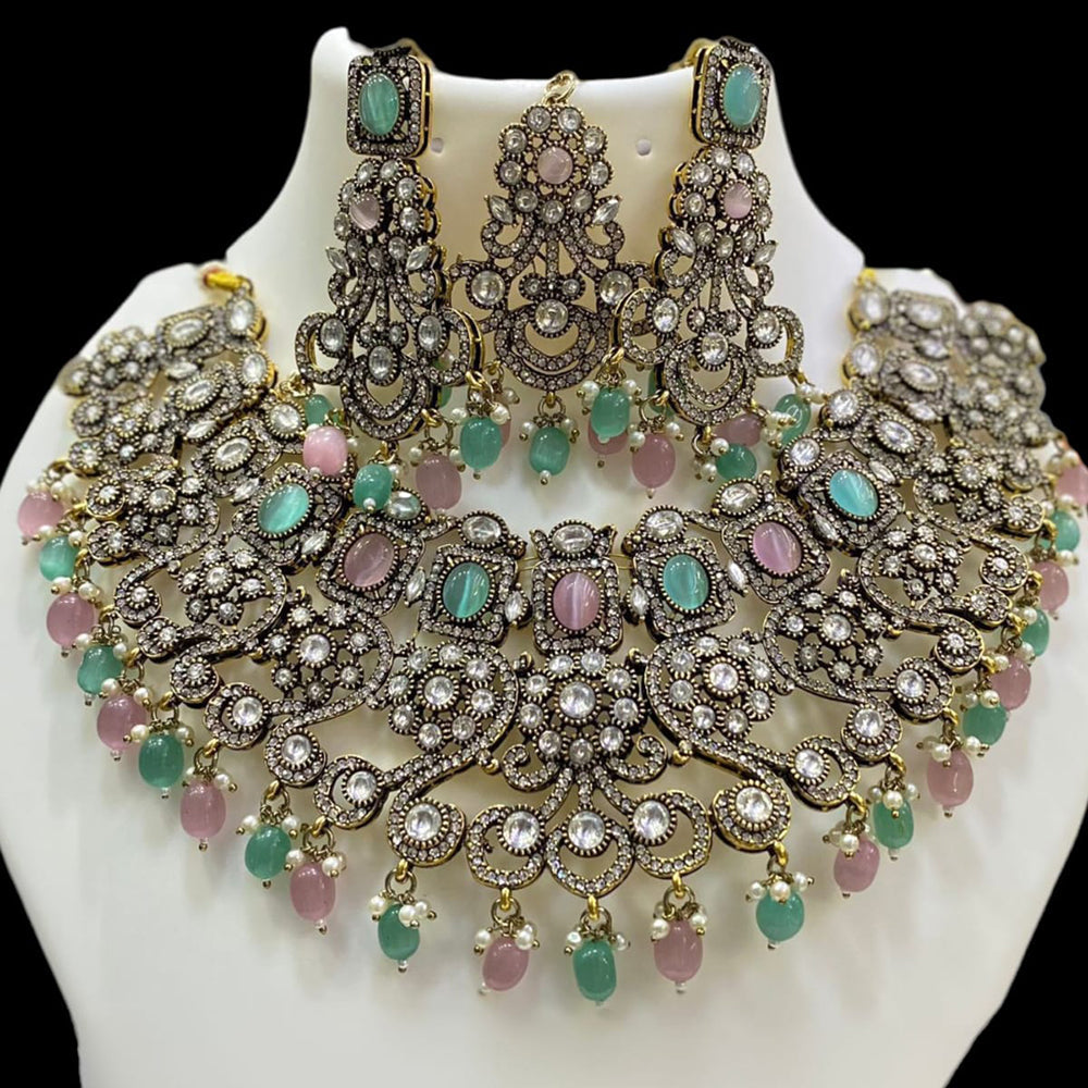 JCM Gold Plated Pota Stone And Beads Necklace Set