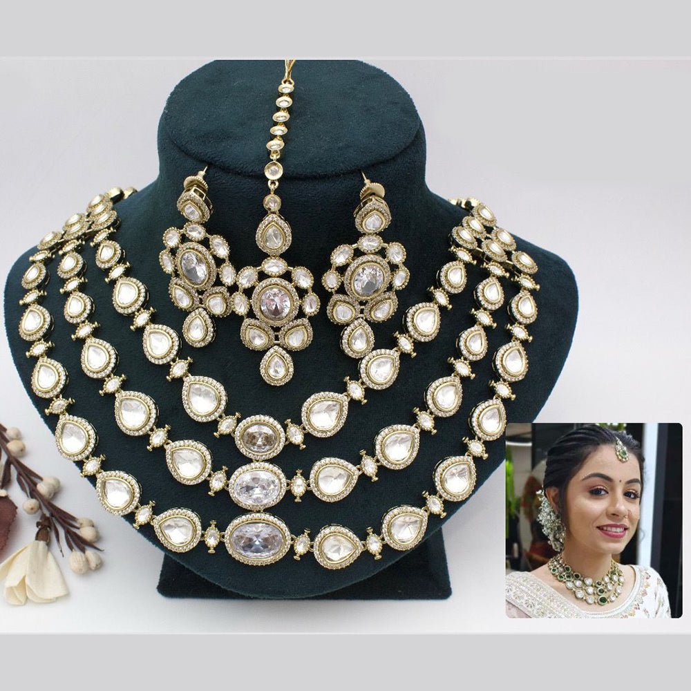 JCM Gold Plated Kundan Necklace Set