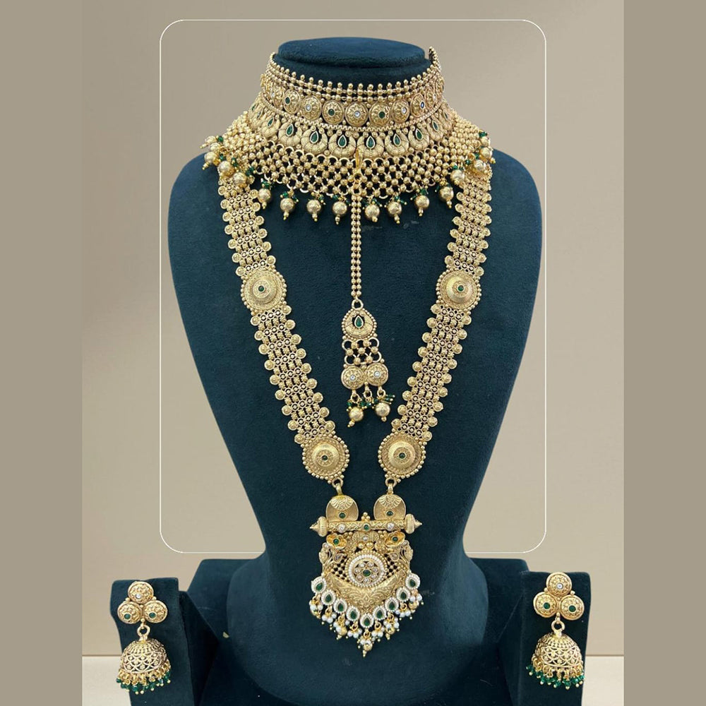 JCM Gold Plated Pota Stone Necklace Combo