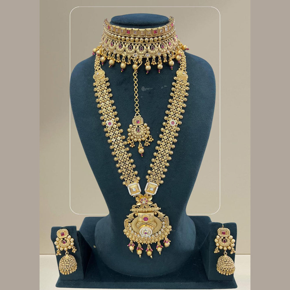 JCM Gold Plated Pota Stone Necklace Combo