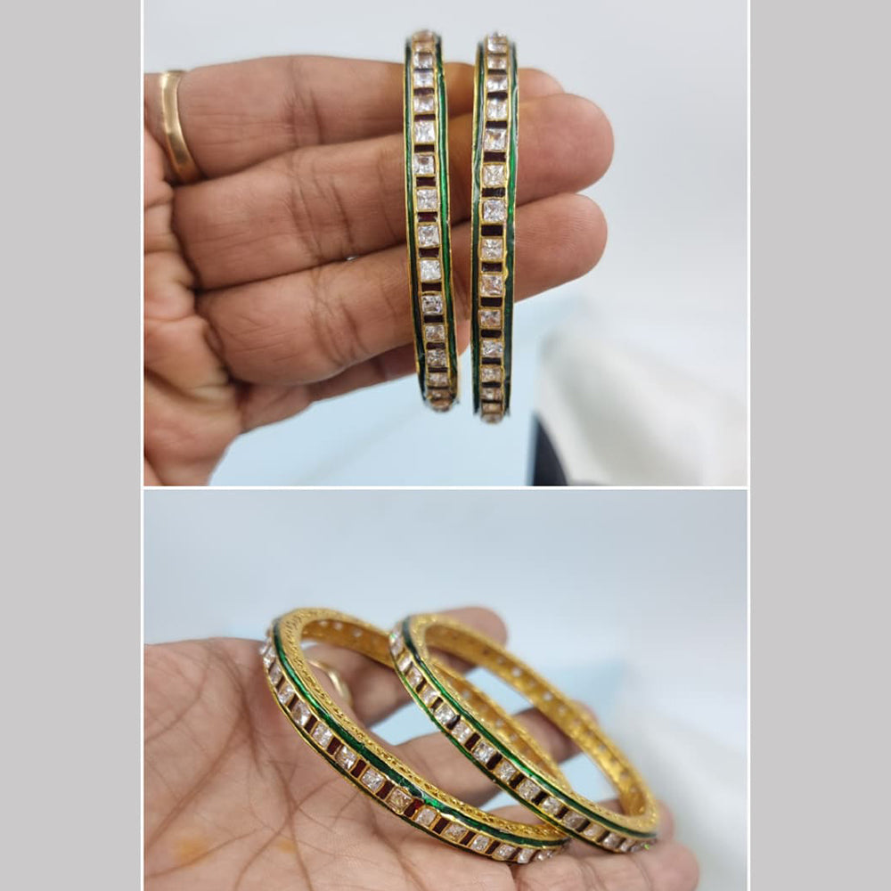 JCM Gold Plated Crystal Stone Bangles Set
