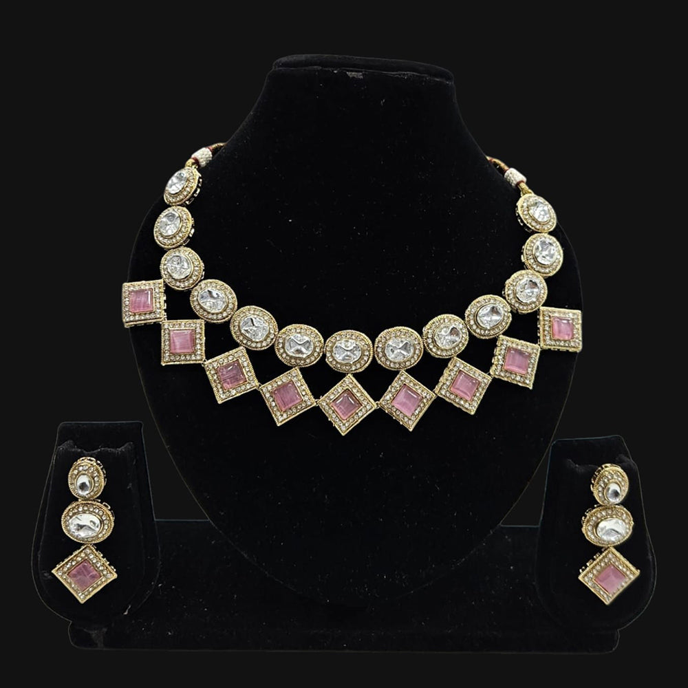 JCM Gold Plated Crystal Stone Necklace Set