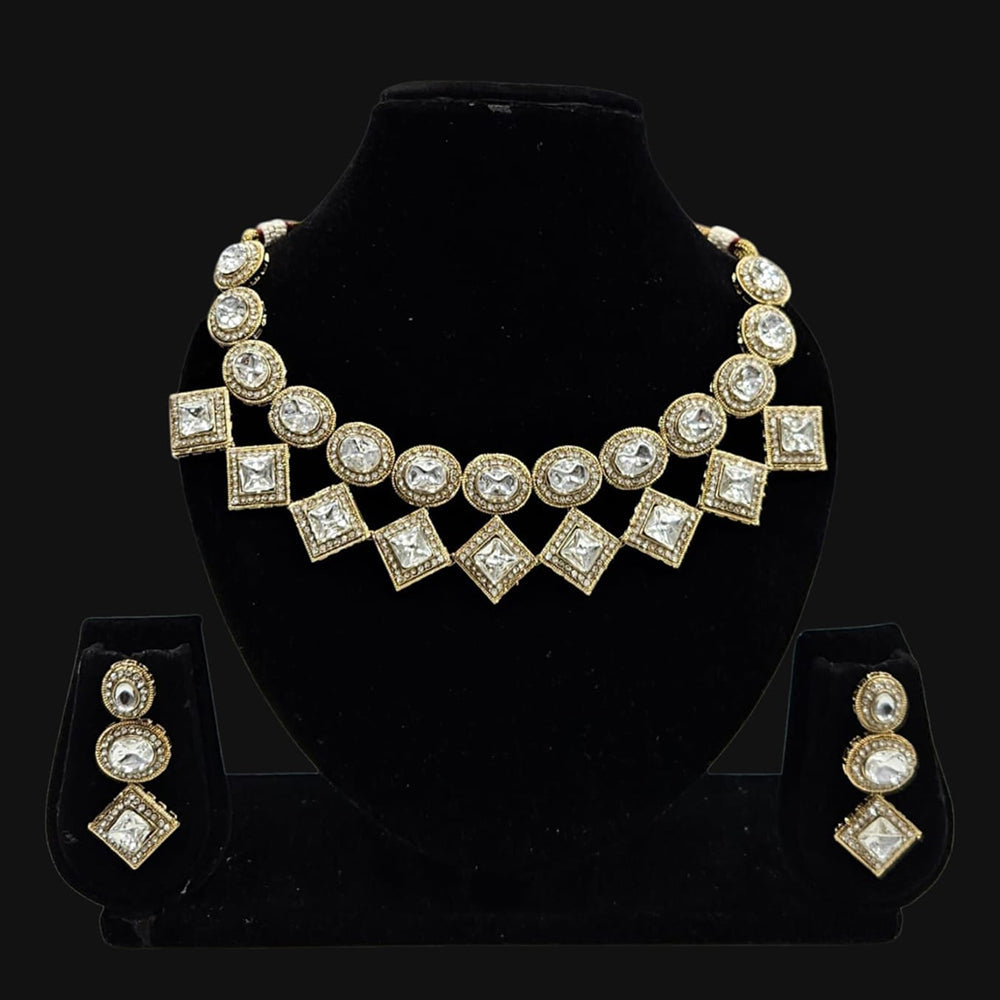 JCM Gold Plated Crystal Stone Necklace Set