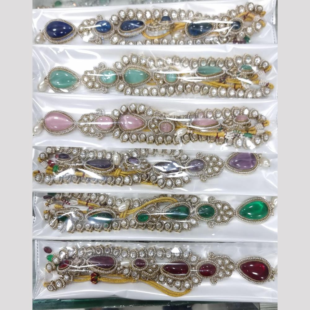 JCM Gold Plated Kundan And Austrain Stone Necklace Set