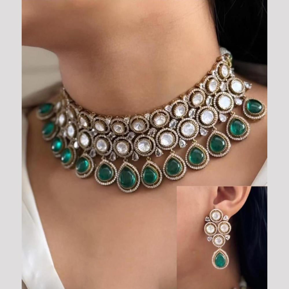 JCM Gold Plated Crystal Stone Necklace Set