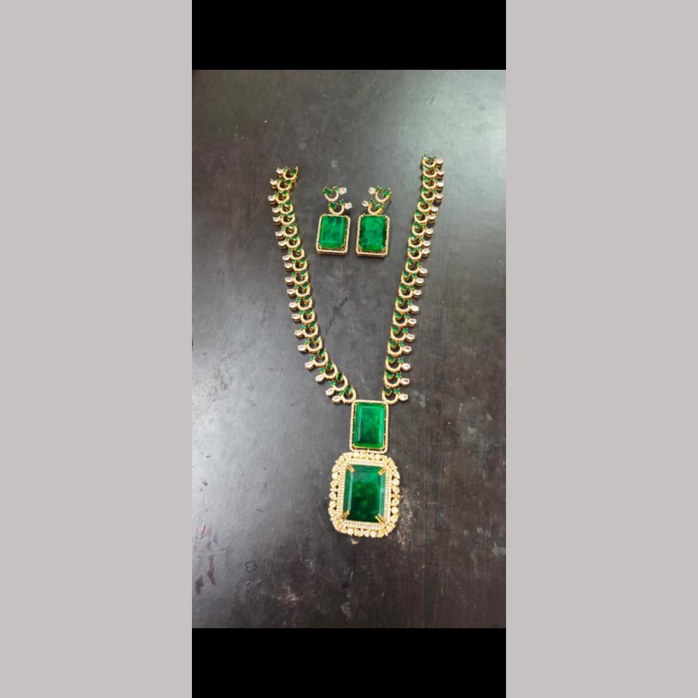 JCM Gold Plated American Diamond Necklace Set