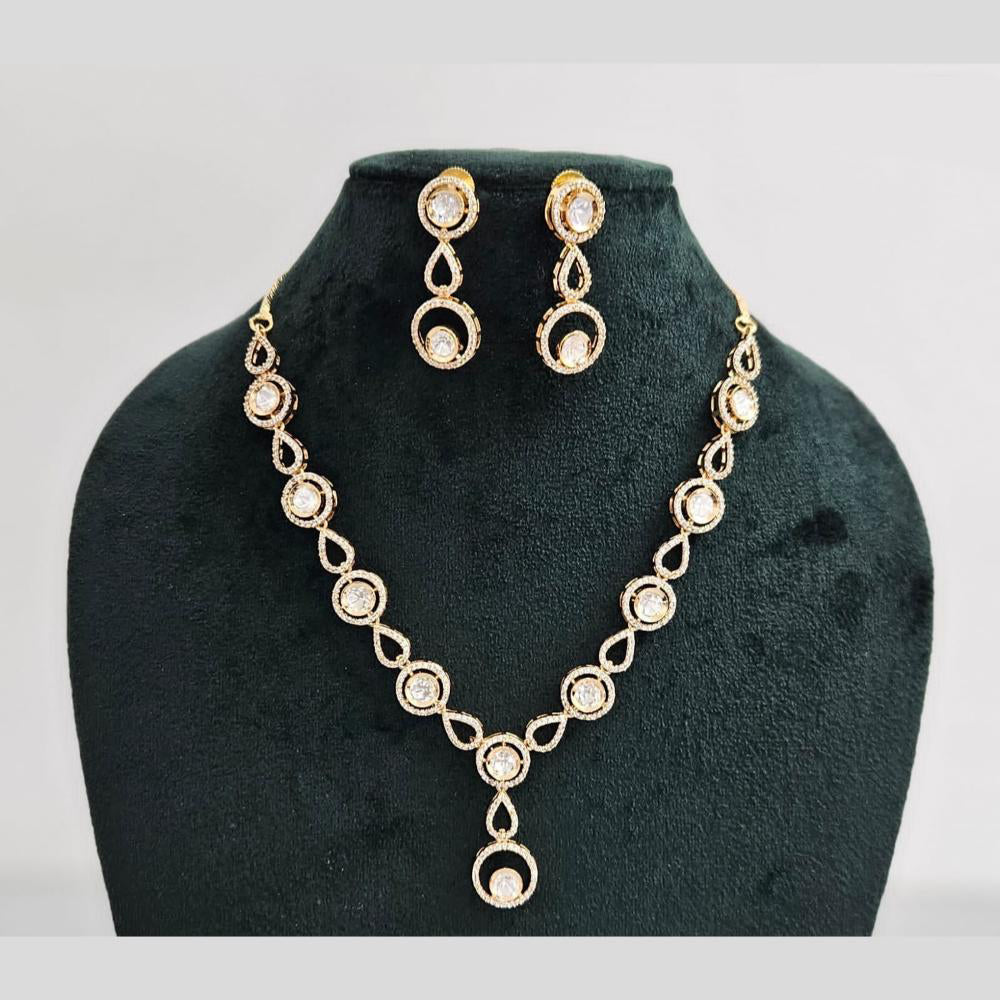 JCM Gold Plated Pota And Ausatrain Stone Necklace Set