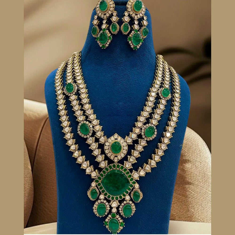 JCM Gold Plated Polki Kundan Necklace Set