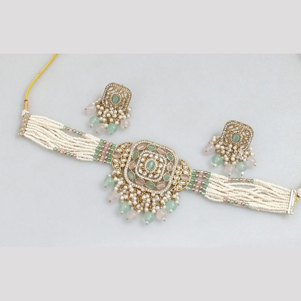 JCM Gold Plated Pota Stone And Beads Necklace Set