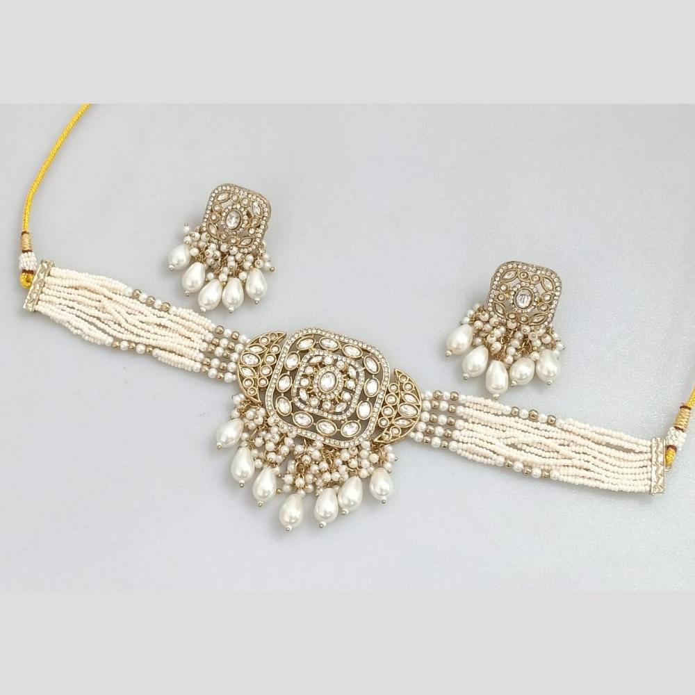 JCM Gold Plated Pota Stone And Beads Necklace Set