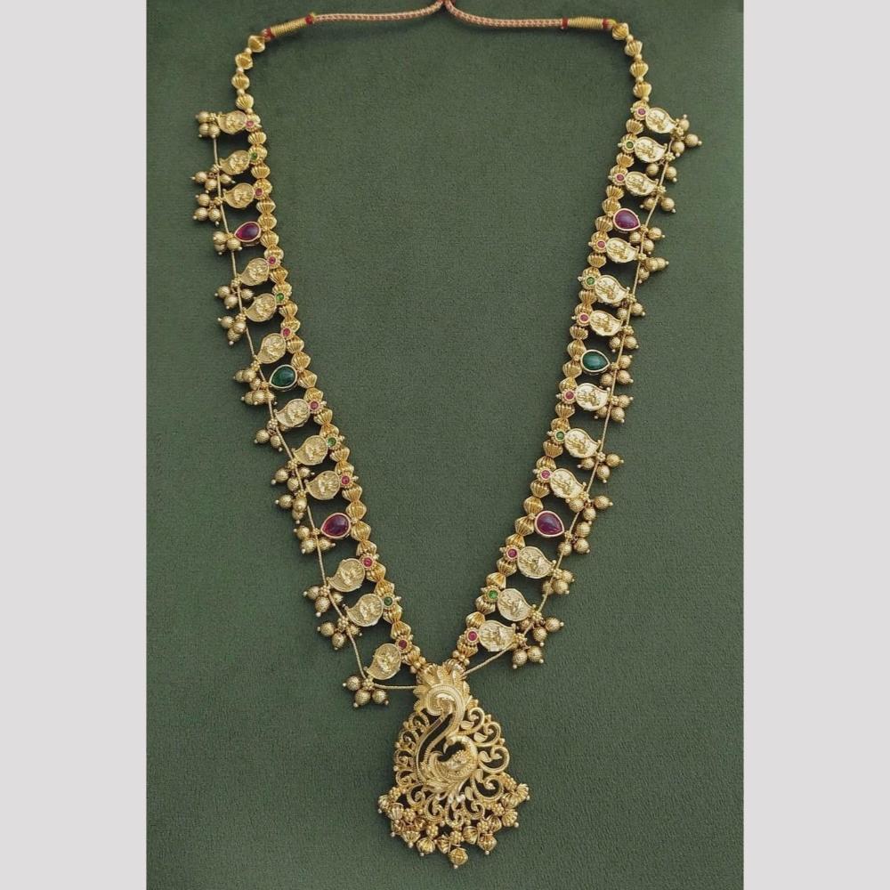 JCM Gold Plated Pota Stone Long Necklace Set