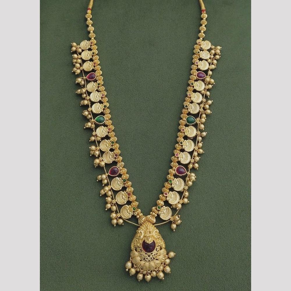 JCM Gold Plated Pota Stone Long Necklace Set