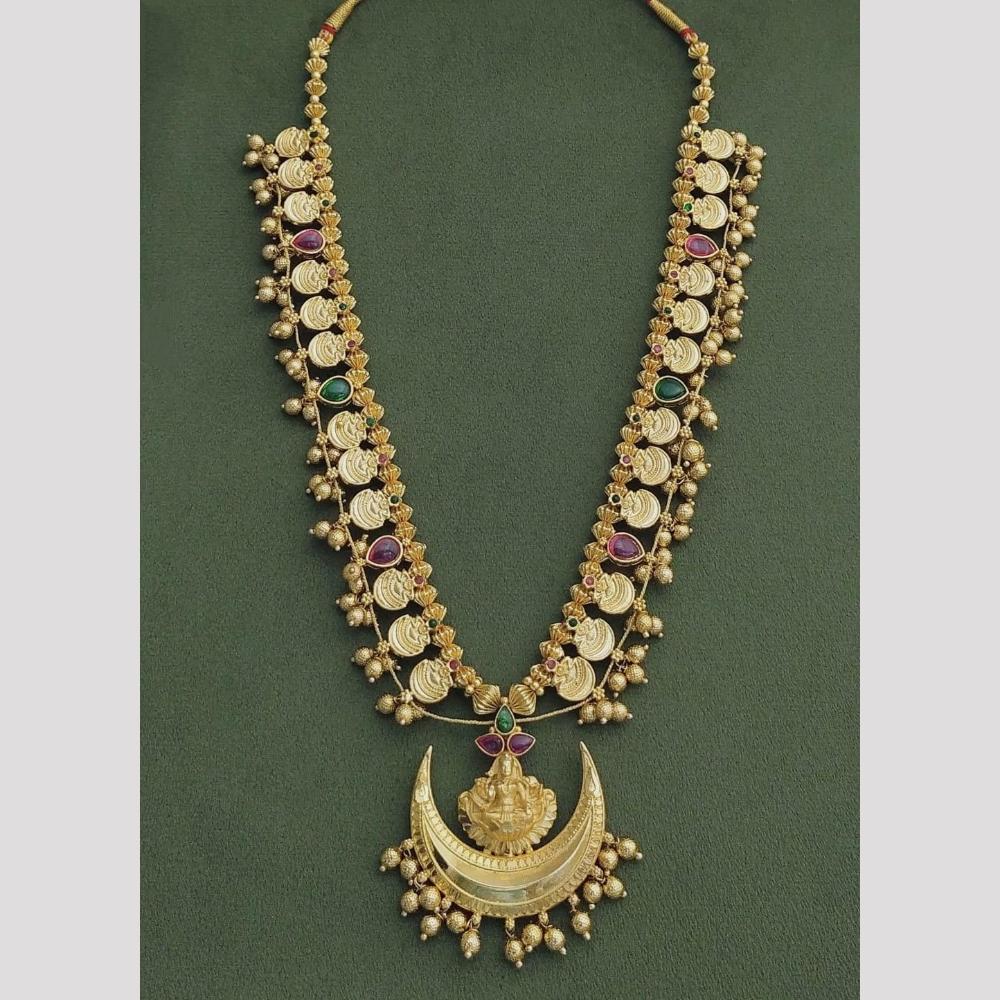 JCM Gold Plated Pota Stone Long Necklace Set