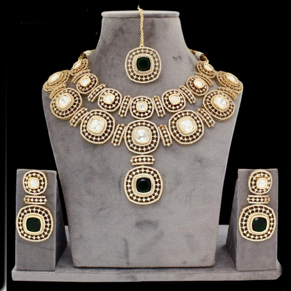 JCM Gold Plated Kundan Necklace Set