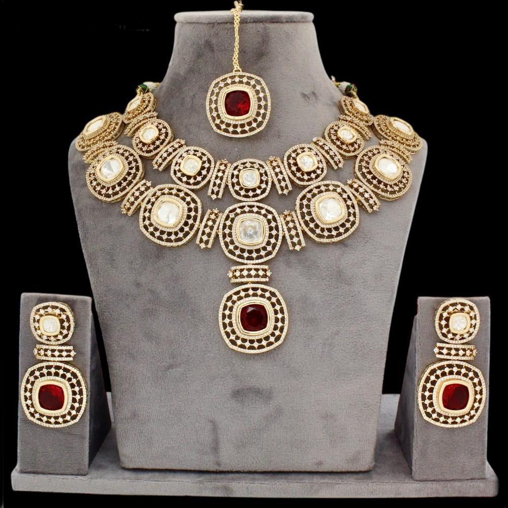 JCM Gold Plated Kundan Necklace Set