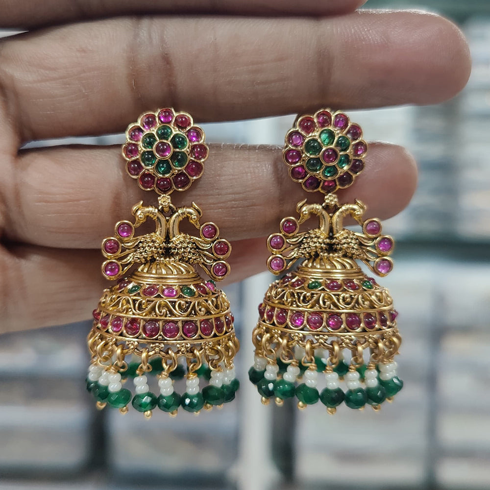 Jhumka Design Latest Buttalu Designs Ruby Emerald AD Crystal