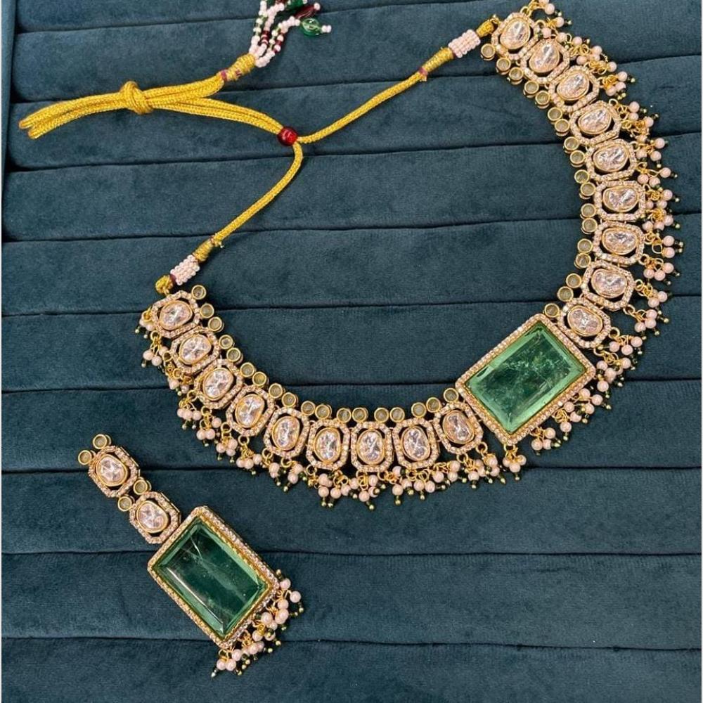 JCM Luxury Pearl And Crystal Stone Ideal for Special Events Necklace Set