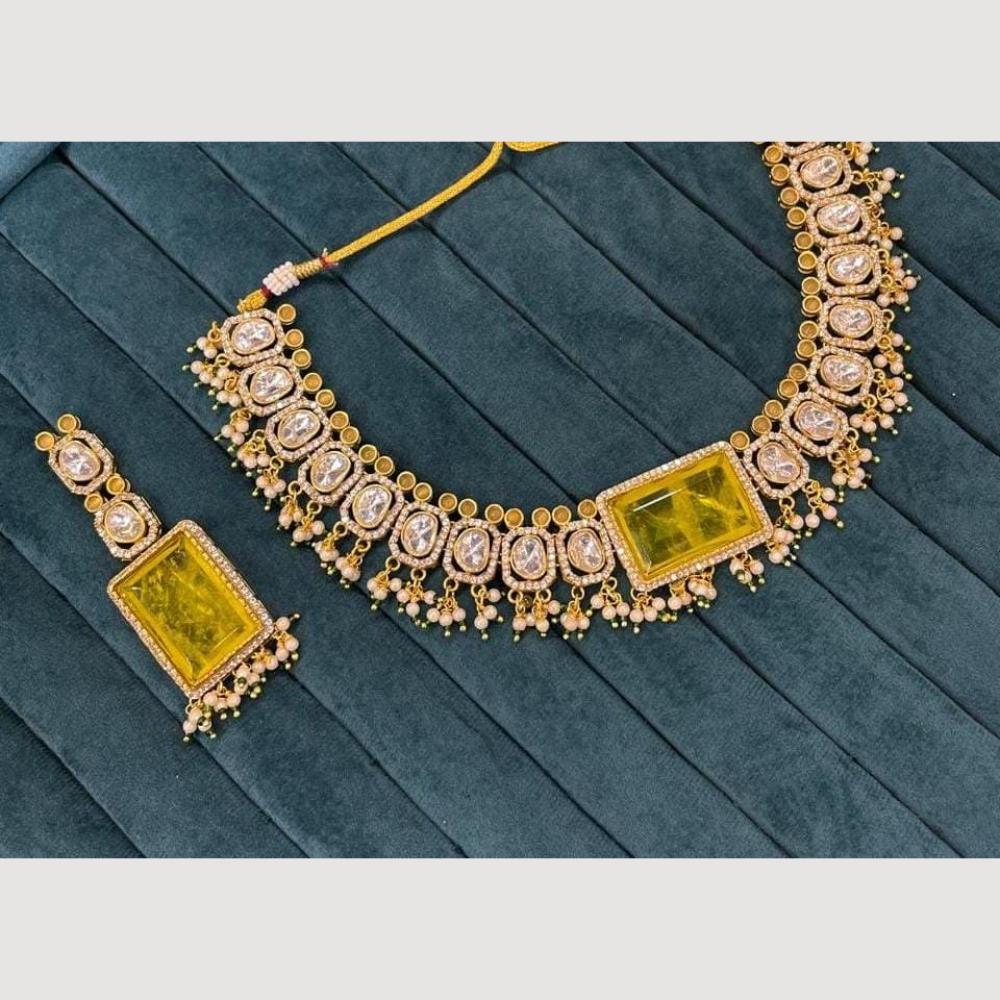 JCM Luxury Pearl And Crystal Stone Ideal for Special Events Necklace Set