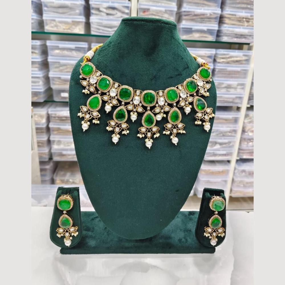 JCM Luxury Pearl And Crystal Stone Ideal for Special Events Necklace Set