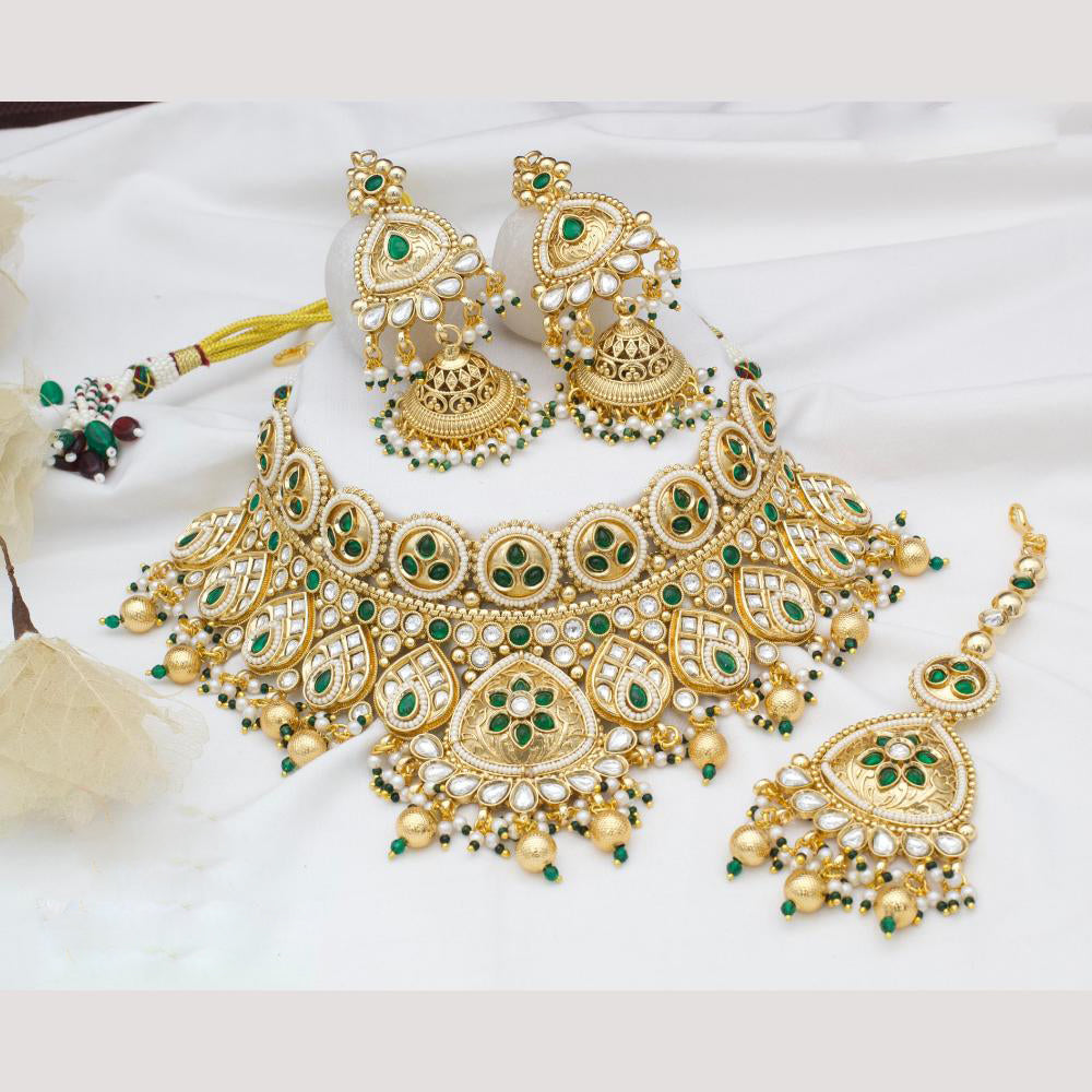 JCM Pota Stone And Pearl Beads Choker Necklace Set