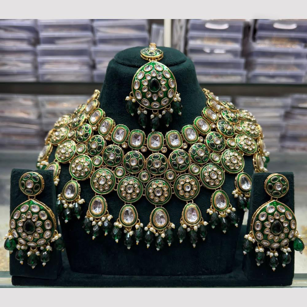 Elegant JCM Kundan Beads Necklace Set Perfect for Bridal & Festive Looks