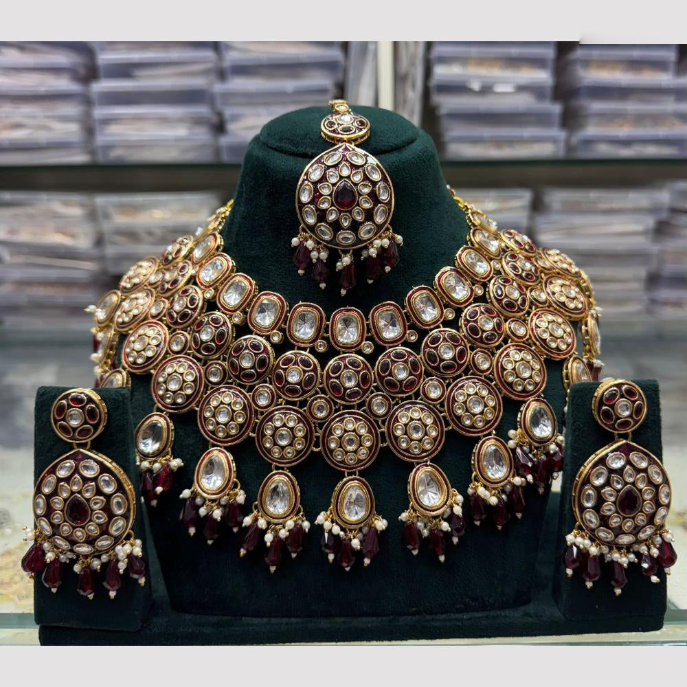 Elegant JCM Kundan Beads Necklace Set Perfect for Bridal & Festive Looks