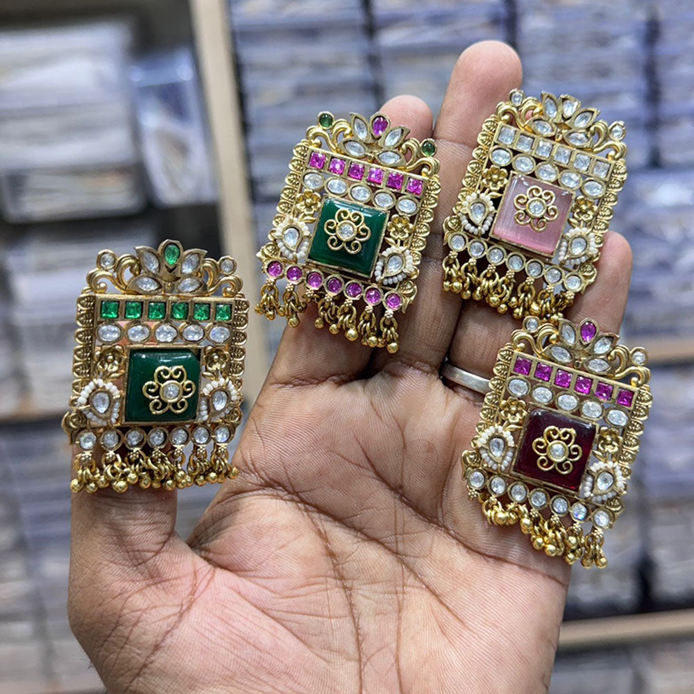 JCM Classic Royal Look Pota Stone And Pearl Ring