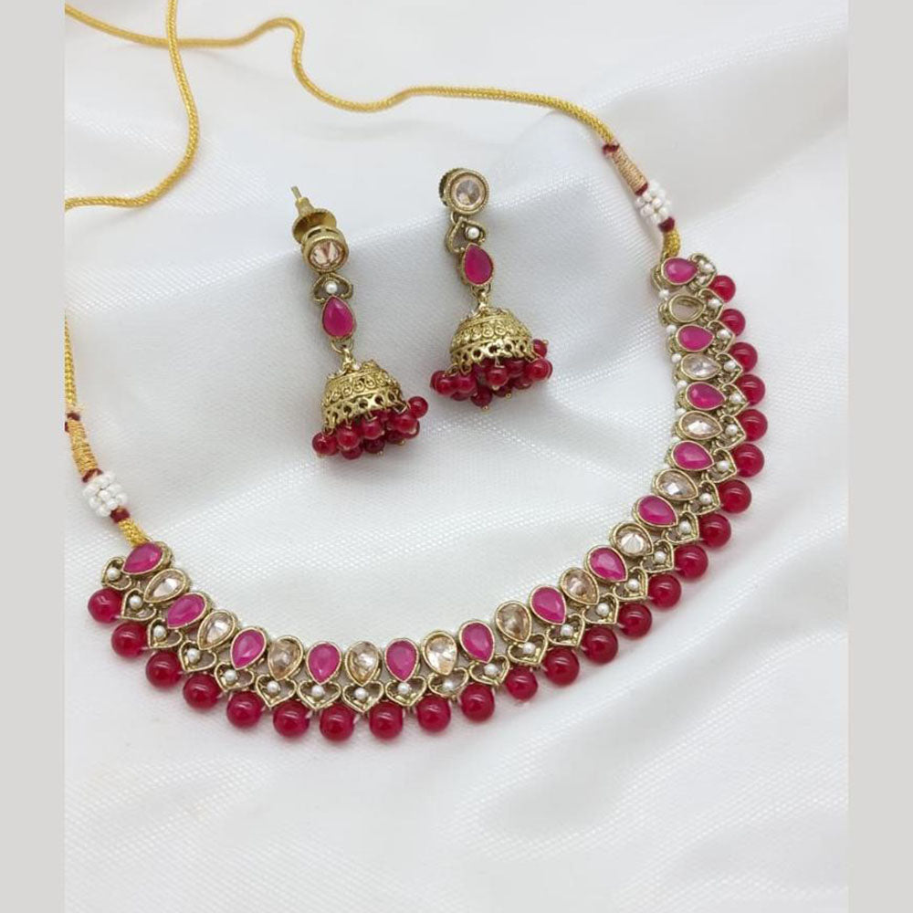 JCM Premium Pota Stone And Beads Designer Necklace Set