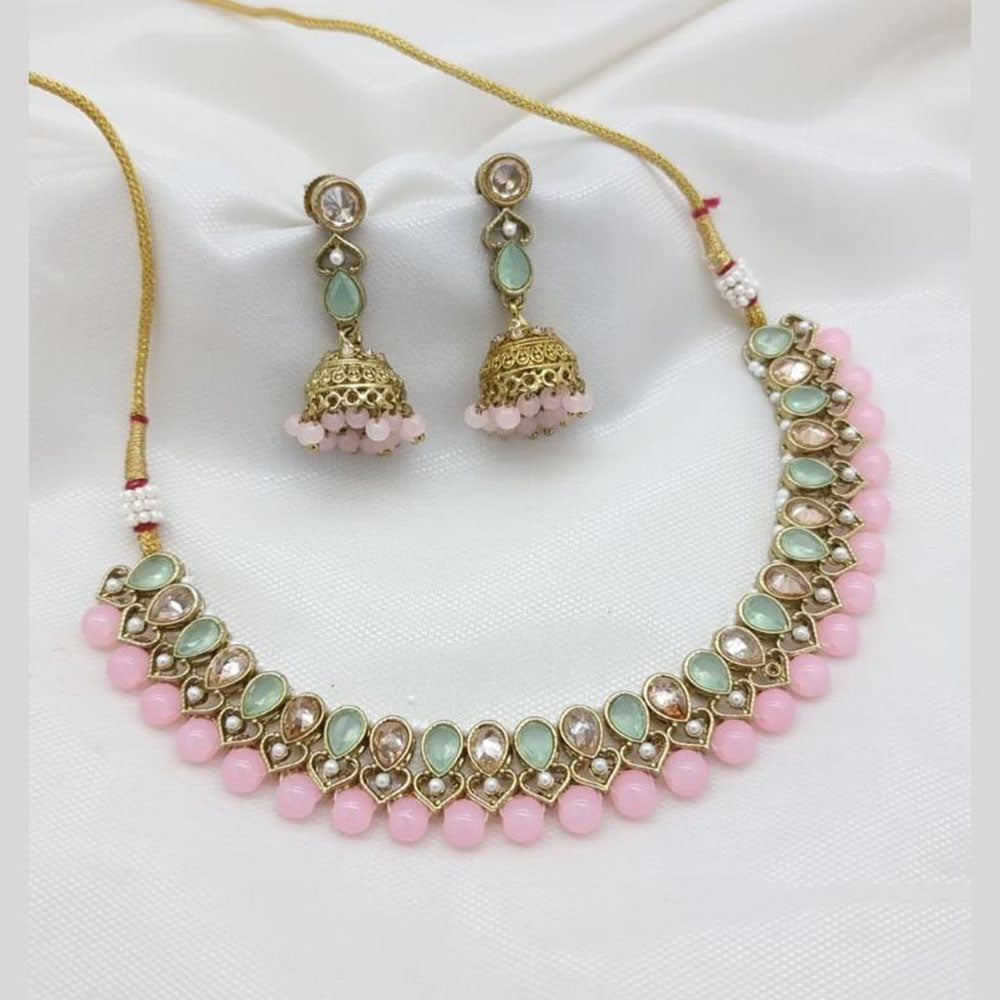 JCM Premium Pota Stone And Beads Designer Necklace Set